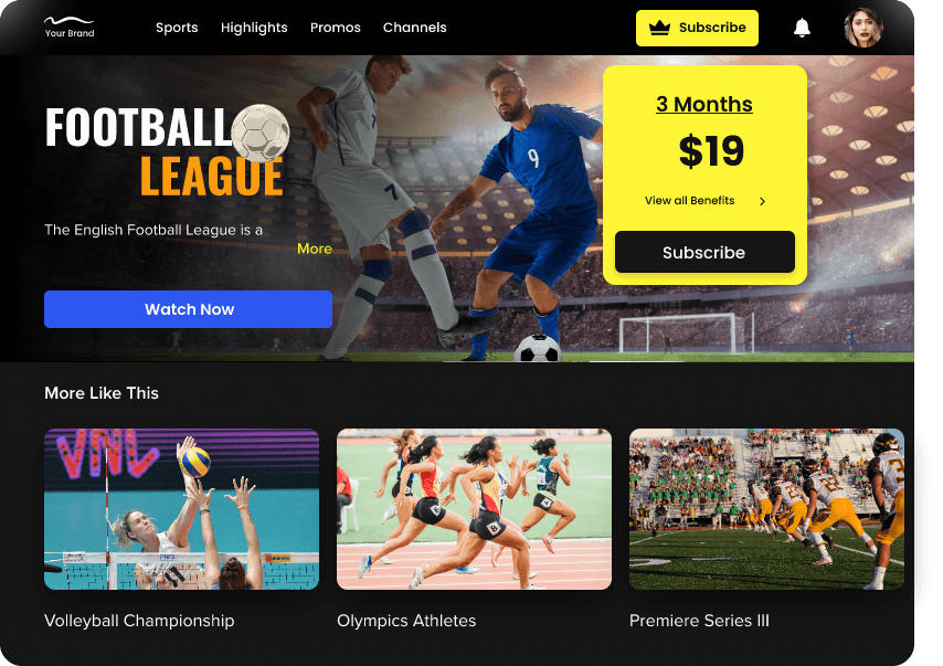 Subscription for sports streaming