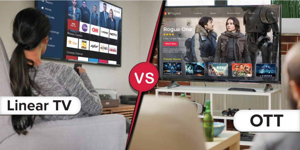 difference between OTT vs linear tv