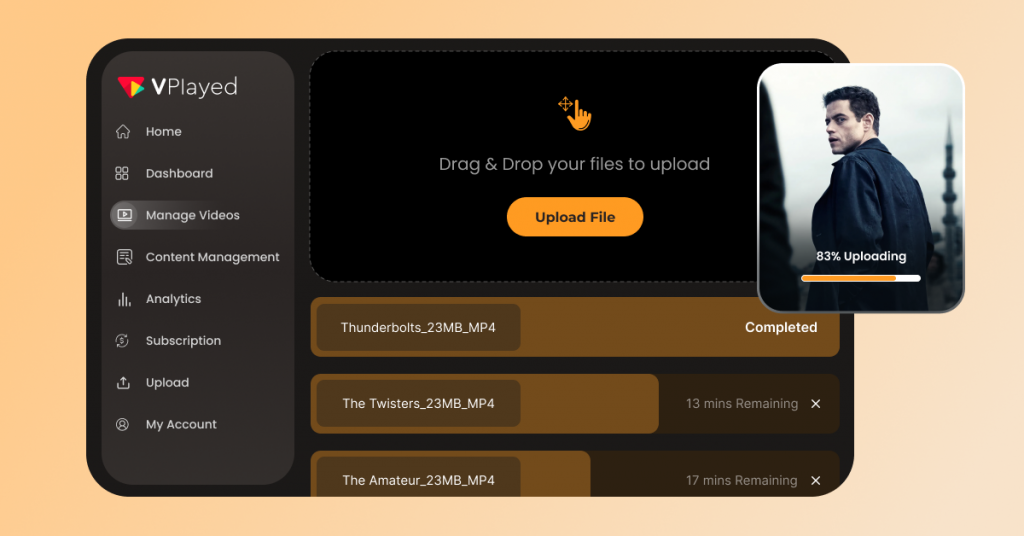 Enterprise Video Content Management Drag and Drop Feature
