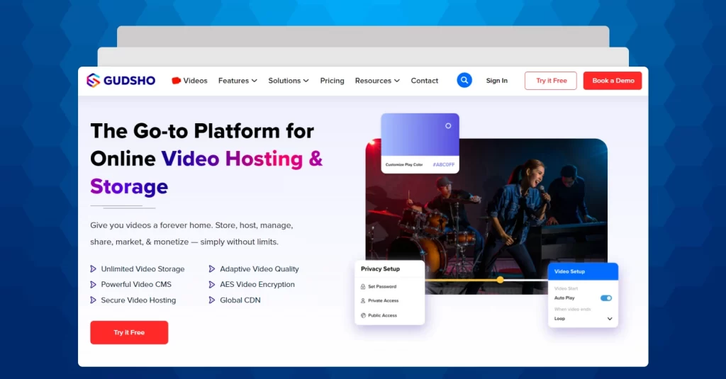 GUDSHO Video Hosting Platform