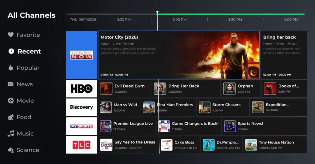 EPG & Streaming Types